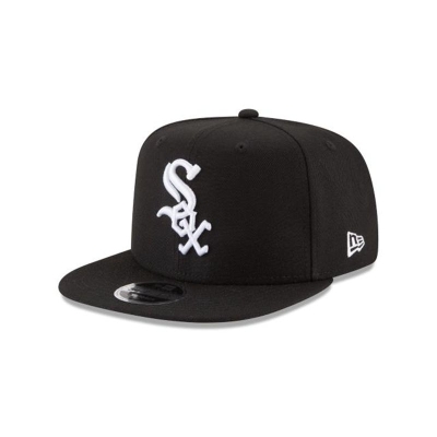 Black Chicago White Sox Hat - New Era MLB High Crown 9FIFTY Snapback Caps USA5178246